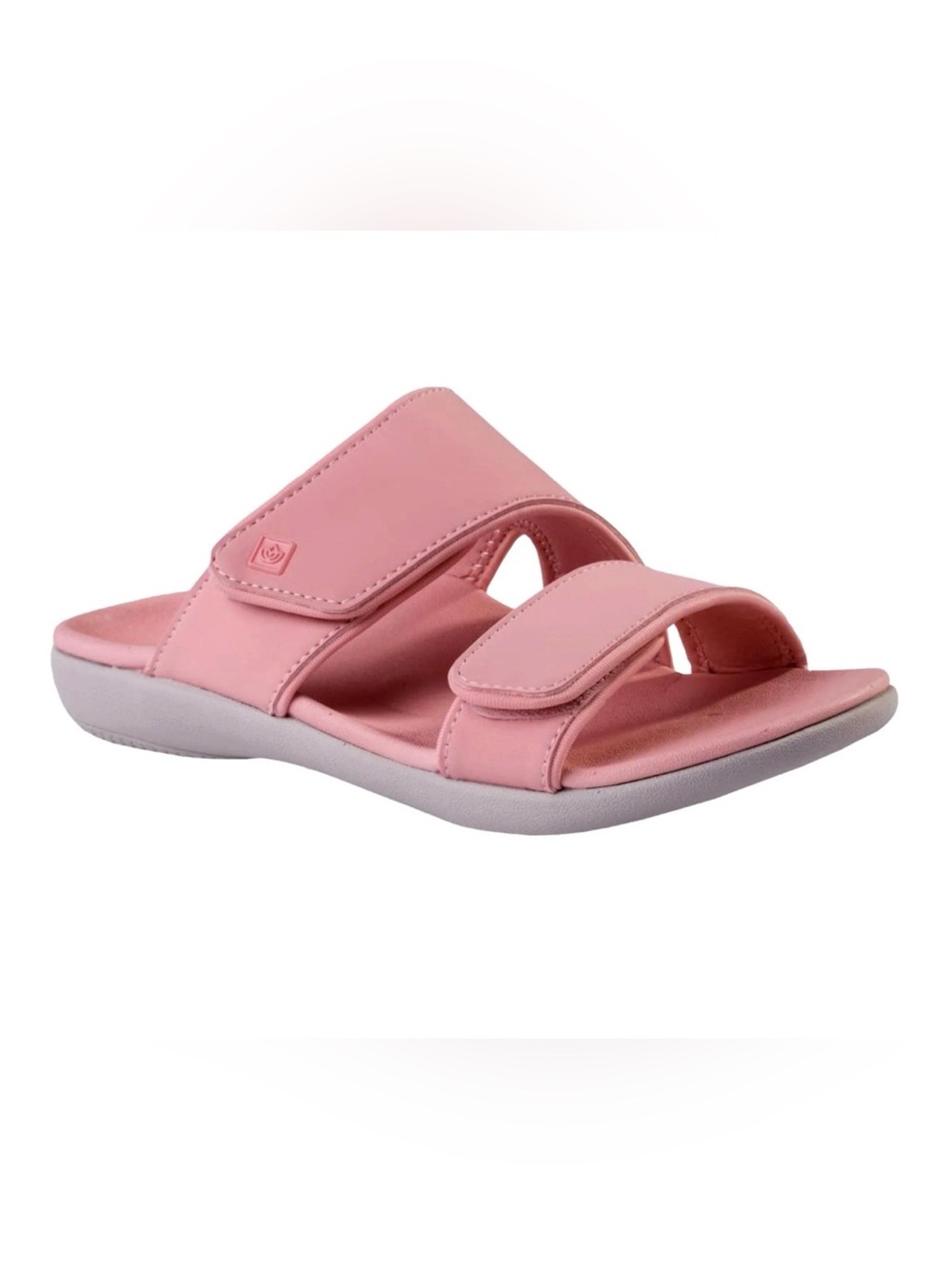 Women's Pink Double-Strap Adjustable Slide Sandals